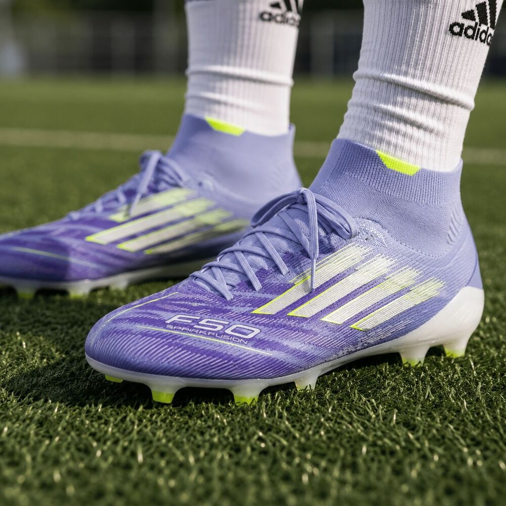 Adidas F50 Soccer Cleats Womens Size 5 Shoes Purple Sock Collar FG Speedframe